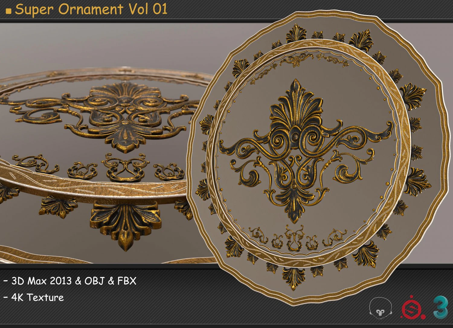 super ornament vol 01 3D Model .c4d .max .obj .3ds .fbx .stl .blend