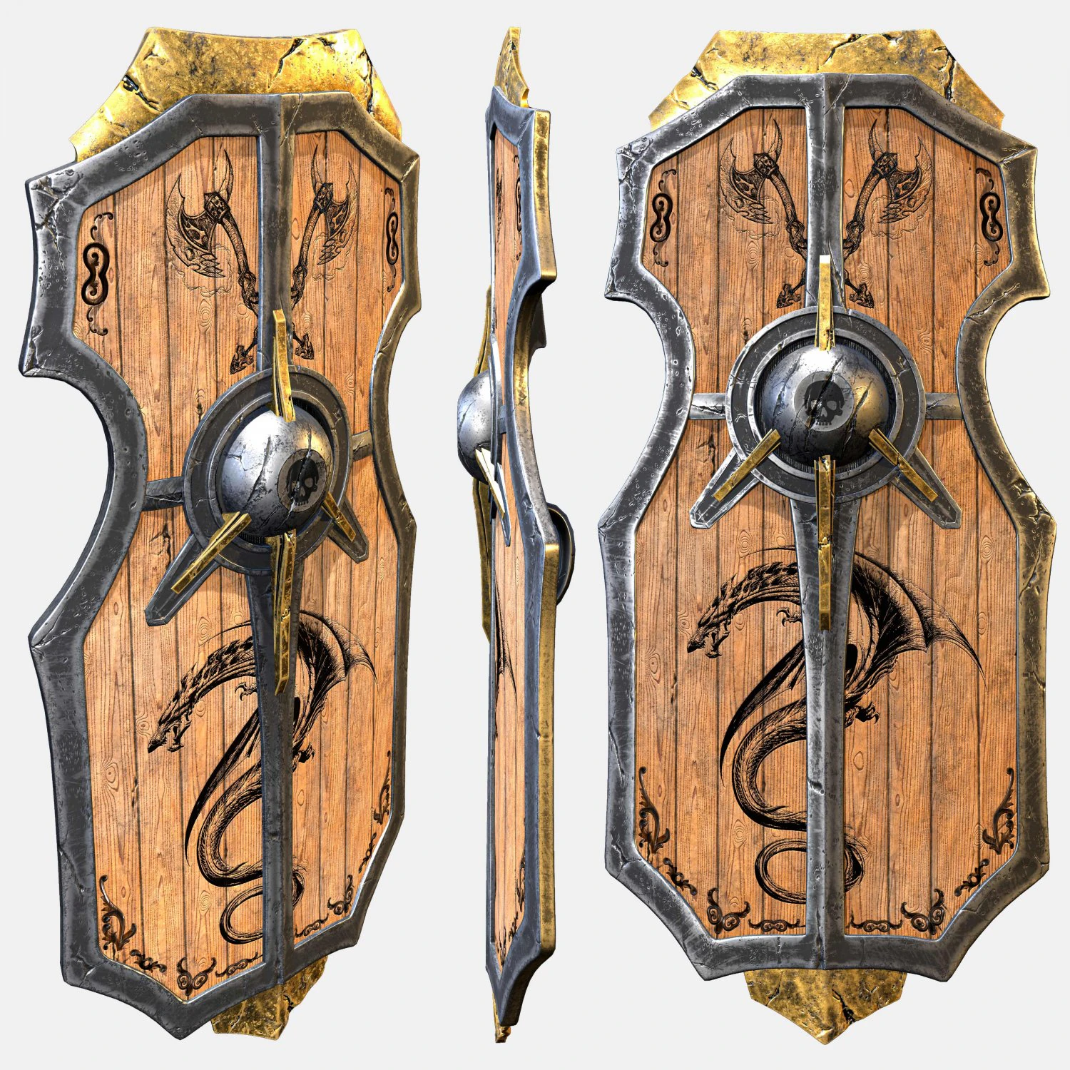 war shield 3D Model .c4d .max .obj .3ds .fbx .stl .blend 
