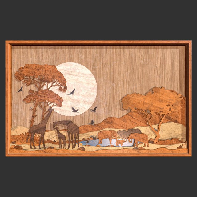 Wooden frame ER-01 3D Model .c4d .max .obj .3ds .fbx .stl .blend 