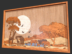 Wooden frame ER-01 3D Model