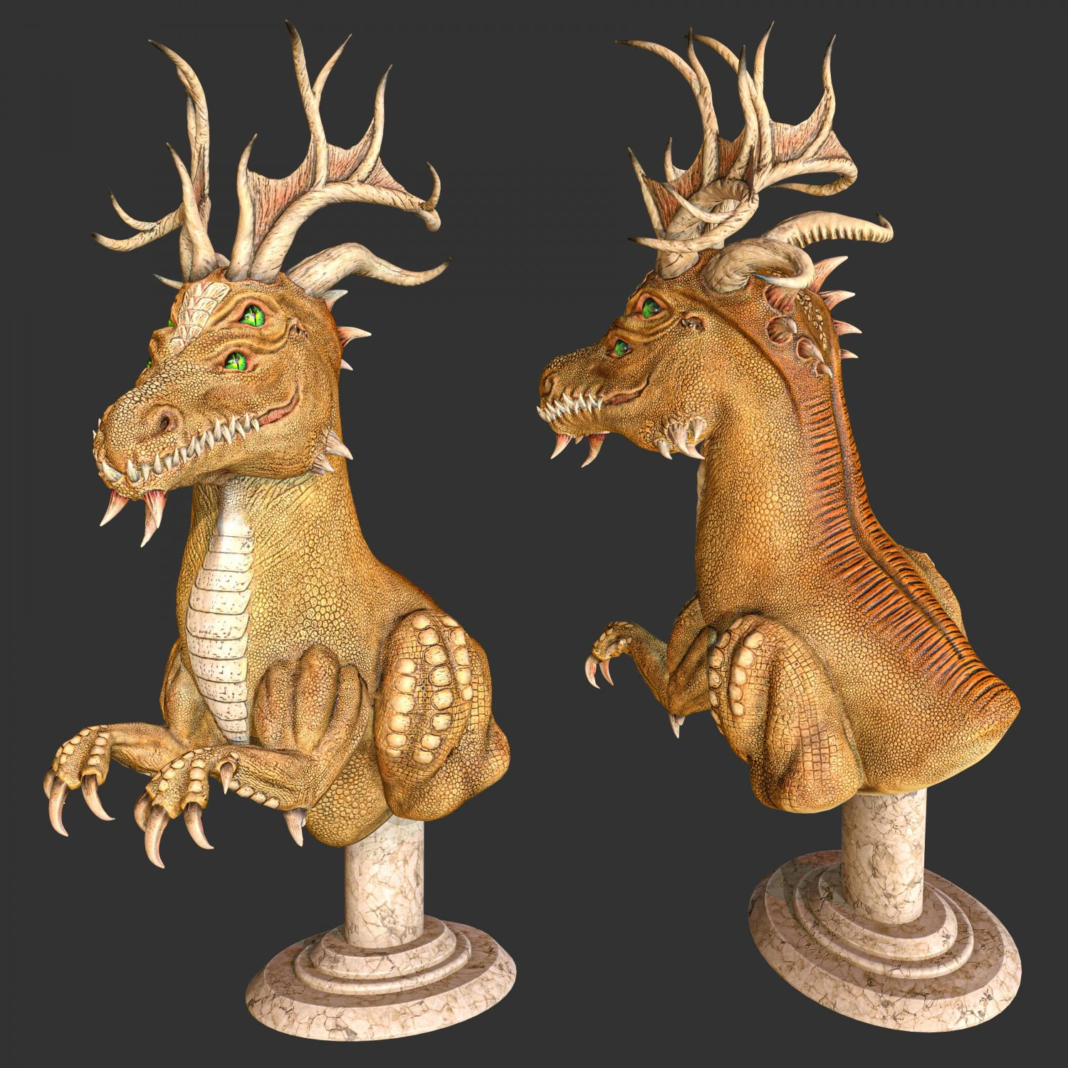 드래곤 E1 3D 모델 .c4d .max .obj .3ds .fbx .stl .blend 