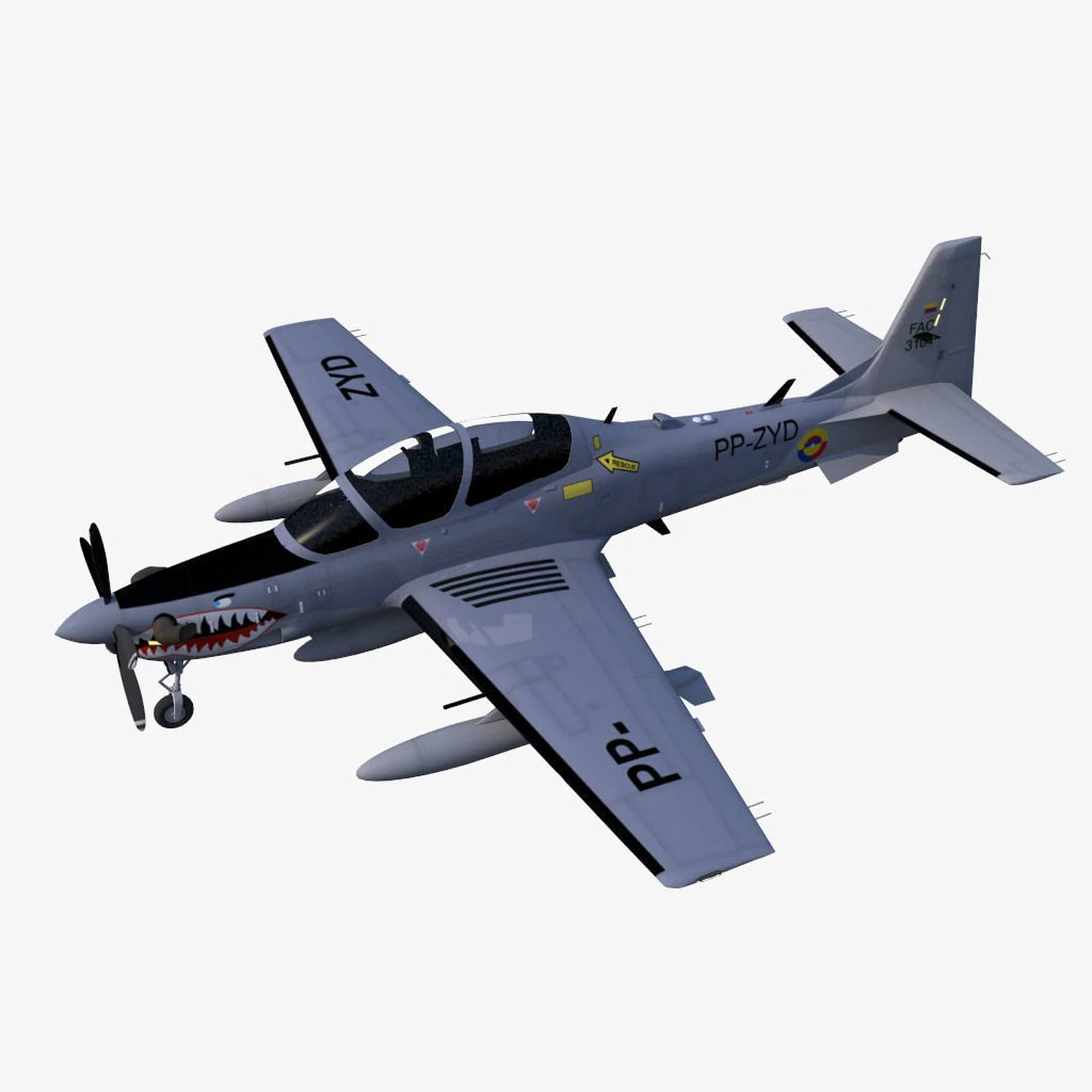 emb 314 fighter plane 3D Model .c4d .max .obj .3ds .fbx .stl .blend 