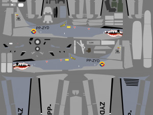 emb 314 fighter plane Modello 3D
