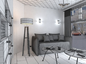 french living room 3D मॉडल