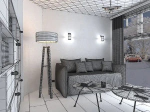 french living room 3D Model