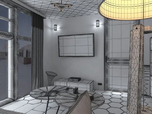 french living room 3D Model