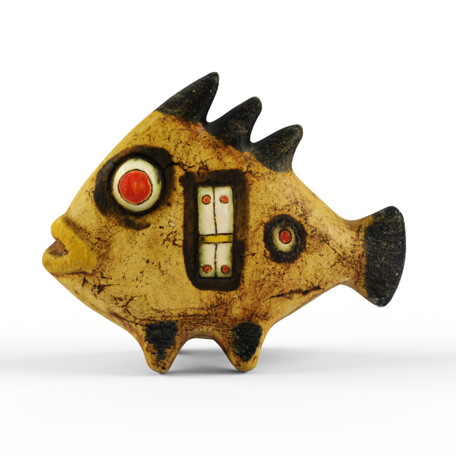 clay fish sculpture 3D मॉडल .c4d .max .obj .3ds .fbx .stl .blend 