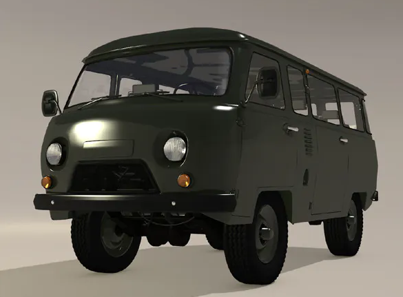 uaz450b 3D Model .c4d .max .obj .3ds .fbx .stl .blend 