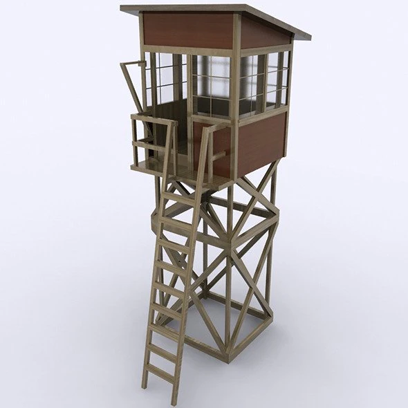 wooden outpost 3d 3D Model .c4d .max .obj .3ds .fbx .stl .blend