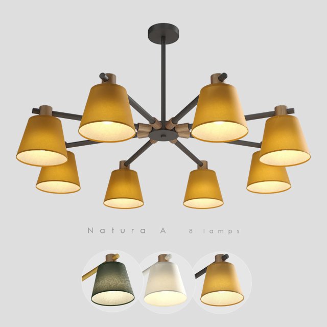 lampatron natura a 8 lamps Model 3D .c4d .max .obj .3ds .fbx .stl .blend 
