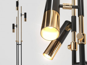 delightfull ike floor 3 lamps 3D Model