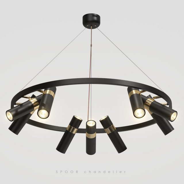 lampatron spoor 9 lamps Modelo 3D .c4d .max .obj .3ds .fbx .stl .blend 
