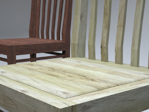classic wooden kitchen chair Modèle 3D