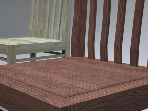 classic wooden kitchen chair Modèle 3D