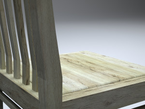 classic wooden kitchen chair Modèle 3D