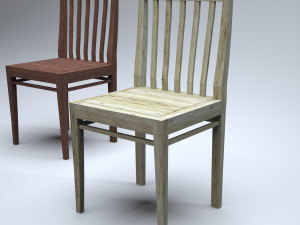 classic wooden kitchen chair Modèle 3D