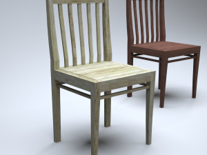 classic wooden kitchen chair Modèle 3D