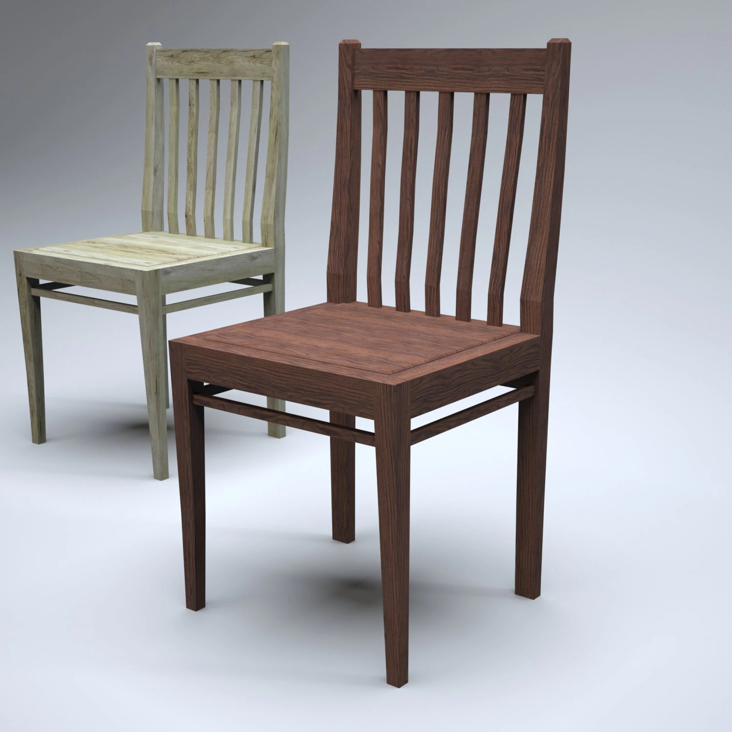 classic wooden kitchen chair 3D Model .c4d .max .obj .3ds .fbx .stl .blend 