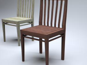 classic wooden kitchen chair 3D Model