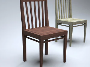 classic wooden kitchen chair 3D Model