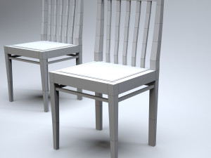 classic wooden kitchen chair Modèle 3D