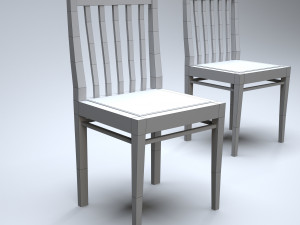 classic wooden kitchen chair Modèle 3D