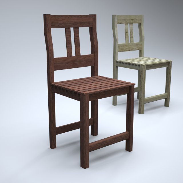 classic wooden kitchen chair 3D Модель .c4d .max .obj .3ds .fbx .stl .blend
