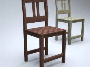 klassieke houten keukenstoel 3D Model