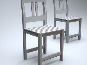 classic wooden kitchen chair 3D Model