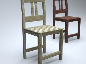 classic wooden kitchen chair 3D Model