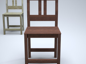 classic wooden kitchen chair 3D Model