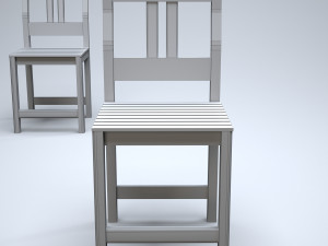 classic wooden kitchen chair 3D Model
