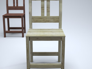 classic wooden kitchen chair 3D Model