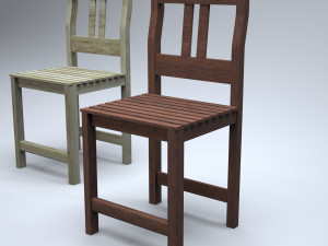 classic wooden kitchen chair 3D Model