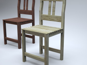 classic wooden kitchen chair 3D Model