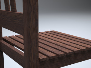 classic wooden kitchen chair 3D Model