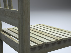 classic wooden kitchen chair 3D Model