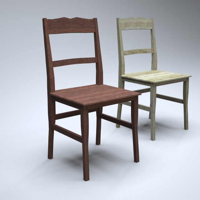 classic wooden kitchen chair 3D-Modell .c4d .max .obj .3ds .fbx .stl .blend 