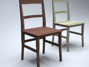 klassieke houten keukenstoel 3D Model