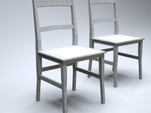 classic wooden kitchen chair 3D-Modell