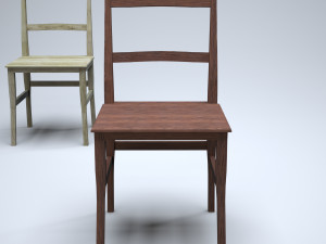 classic wooden kitchen chair 3D-Modell