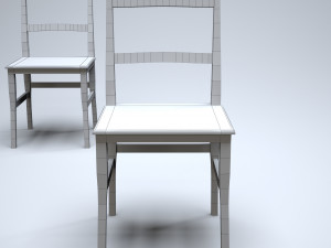 classic wooden kitchen chair 3D-Modell