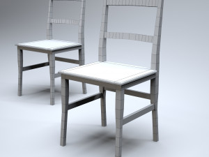 classic wooden kitchen chair 3D-Modell
