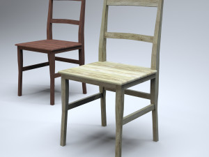 classic wooden kitchen chair 3D-Modell