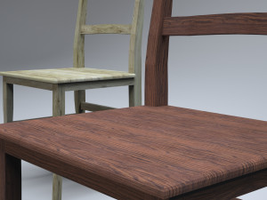 classic wooden kitchen chair 3D-Modell