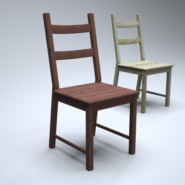 classic wooden kitchen chair 3D Model .c4d .max .obj .3ds .fbx .stl .blend 