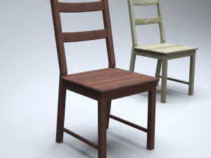 classic wooden kitchen chair 3D Model