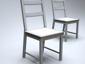 classic wooden kitchen chair 3D Model