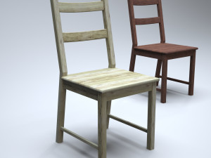 classic wooden kitchen chair 3D Model