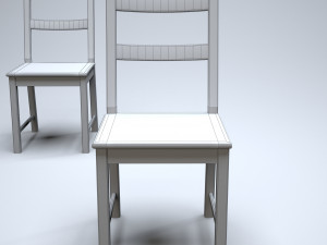 classic wooden kitchen chair 3D Model
